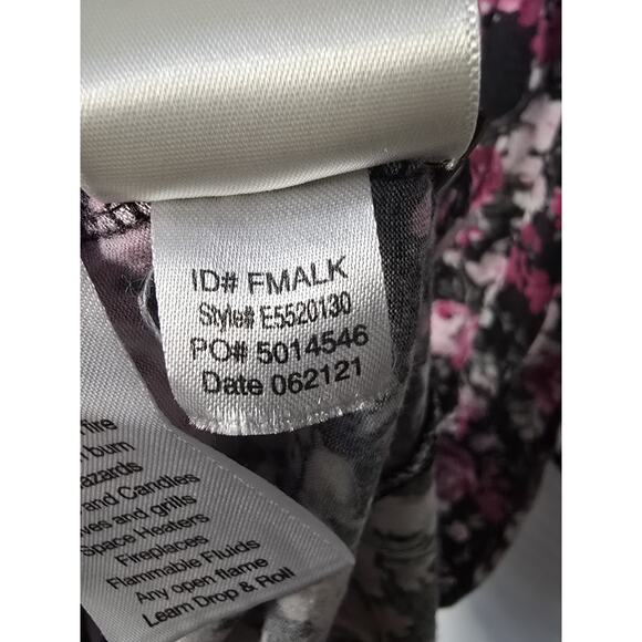 EILEEN WEST NIGHTGOWN WALTZ JERSEY KNIT BLACK FLORAL PRINT TENCEL LARGE - Picture 7 of 7